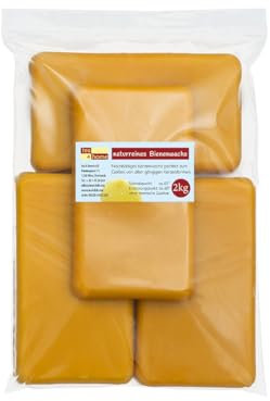 tea4chill Premium Bienenwachs 2kg für Kerzenherstellung – 100% natürliches Wachs, nachhaltiges Naturwachs vegan zum selber Kerzengießen.