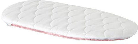 HOBBYGARDEN Matratze Kinderwagen, Stubenwagen, Wiege - Bezug 100% Baumwolle abnehmbar & waschbar – Babymatratze – allergikergeeignet - Matratze für Wiege - 78x34x3 cm - oval, Rosa