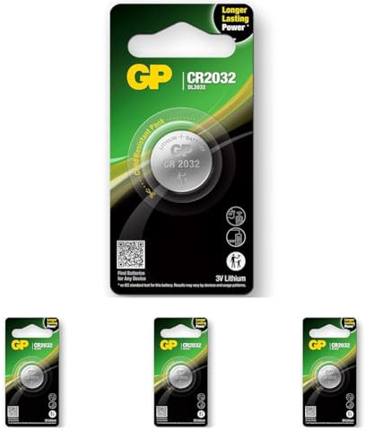 GP CR2032-7U1 Lithium Batterie CR2032 (3V) (Packung mit 4)