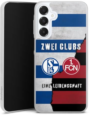 Slim Case kompatibel mit Samsung Galaxy A 16 5G Silikon Handyhülle transparent Hülle extra dünn FC Schalke 04 1. FC Nürnberg Freundschaft