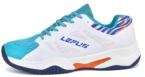 Xuanke Tennisschuhe Herren Damen Hallenschuhe Jugendliche Pickleballschuhe Atmungsaktive Badminton Schuhe Bequeme Trainerschuhe Fitnessschuhe rutschfeste Hallenschuhe (Weiß Grün,43)