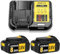 2-Pack 8.0Ah Replacement for Dewalt Battery with 4A Charger, Compatible with Dewalt 18V Lithium Ion Batteries (DCB184, DCB200, DCB180, DCB181, DCB182, DCB201, DCB200-2)