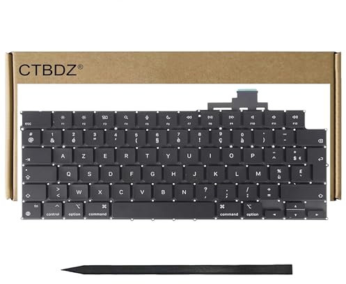 CTBDZ Teclado francés de repuesto para MacBook Air M2 M3 M4 Retina 13.6 inch A2681 A3113 A3240, M2 M3 M4 15 inch A2941 A3114 A3241 2023-2025 Año (medianoche)
