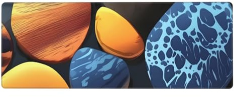 BROLEO Yellow Pebbles Printing Extra Large Mouse pad, Computer Office Anti Slip Gaming Keyboard Thickened Version 12x31.5in