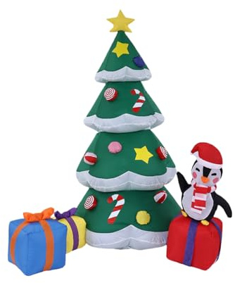 Holdes - Decoración de Navidad inflable | 1,80 m Árbol iluminado inflable para , árbol de Navidad integrado LED para interior exterior, para jardín, patio o terraza