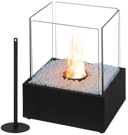 Rukjmqi Tisch Kamin - Tischfeuer Mit,Ethanol Tischfeuerstelle | für Camping Garten Zuhause Wohnzimmer Nachttisch Balkon Schlafzimmer Geburtstag und Einweihungsfeier