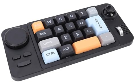 Sxhlseller Wired USB C Macro Keypad, 19 Programmable Mechanical Keys One Handed Gaming Keyboard with Knob & Joystick RGB Backlit Hot Swap Shortcut Editing Keyboard for PC