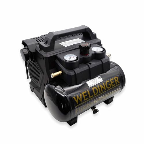 WELDINGER Flüsterkompressor FK 70 akku 8 bar 6 Liter Tank 400 W 18 V DC
