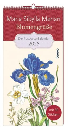 Maria Sibylla Merian ― Blumengrüße 2025: Der Postkartenkalender mit 30 Stickern