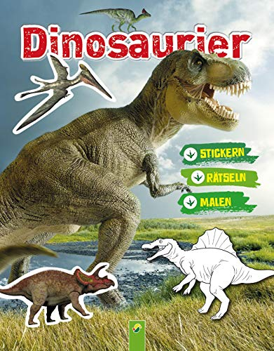 Dinosaurier Stickern Rätseln Malen: Mit vielen bunten Stickern