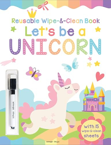 Reusable Wipe And Clean Book: Let's be a Unicorn