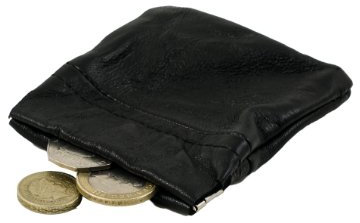 Mens Womens Black Soft Nappa Real Leather Snap Top Coin Purse Pouch W21/1476L by Classyshades
