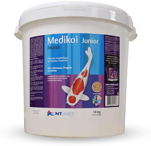 NT Labs Medikoi Health Pond Fish Food Junior 3mm Floating Pellets (10kg) | Premium spring and summer fish pellets contain natural propolis and herbal extracts to support excellent body condition.