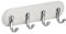 iDesign AFFIXX porte-clé mural, accroche-clé en plastique à fixer sans percer, organisateur clés de taille moyenne avec 4 crochets, blanc/Argent