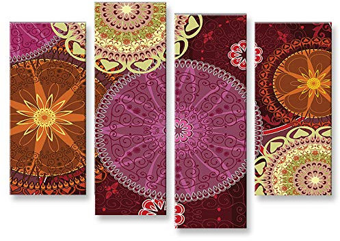 islandburner Bild Bilder auf Leinwand Ornament 4er XXL Poster Leinwandbild Wandbild art up your life ®