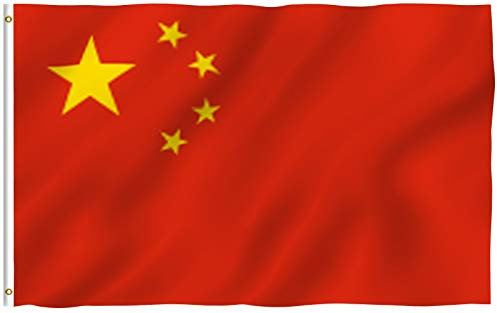 Anley Fly Breeze 3x5Pi Drapeau de la Chine-Couleur Vive Résistant aux UV-Tête en Toile/Double Couture-Drapeau Chinois Polyester Œillet en Laiton 3x5Pi