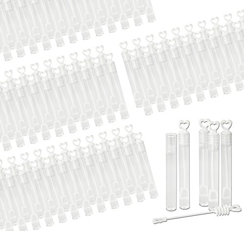 Kleenes Traumhandel 96x Seifenblasen - Wedding Bubbles mit Herzgriff für Hochzeiten - 4x24er Pack - befüllt - gefüllt