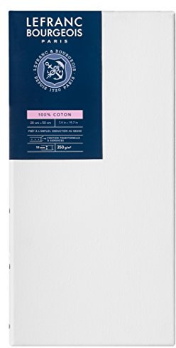 Lefranc Bourgeois 111133 Keilrahmen Serie - Klassisch, 100 % Baumwolle, 350g/m², Archivqualität, säurefrei für erhöhte Haltbarkeit, grundiert - 20x50cm