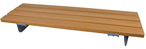 Sundo Homecare GmbH Badewannenbrett HOLZOPTIK 71cm - Wannensitz Sitzbrett Duschsitz Grau/holzfarben Kunststoff