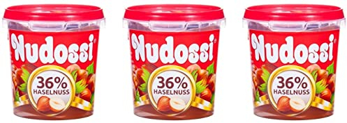 3er Pack Nudossi Nougat Aufstrich (3 x 200 g) Haselnuss-Nougat-Creme, Süßer Aufstrich