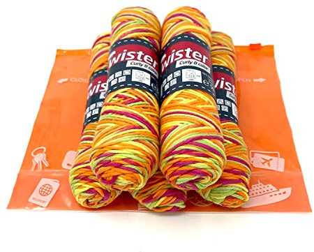 Farbverlaufsgarn Haekelgarn Baumwollgarn Stricken Haekeln Basteln 5x50g Fb.108 orange inkl.Zippbeutel