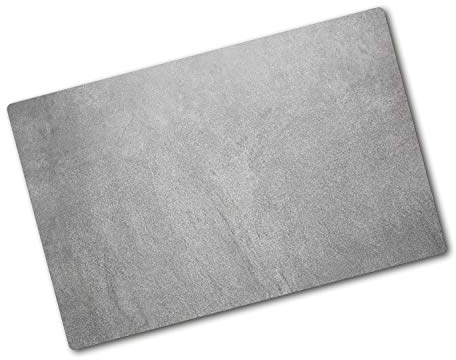 Tagliere in Vetro Temperato 80x52 cm con Stampe da Cucina Durevole e Igienico Rettangolare Resistente al Calore con Piedini Antiscivolo Antigraffio Facile da Pulire - Muro grigio