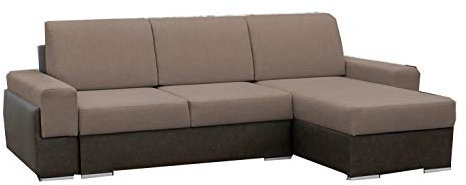 MOEBLO Ecksofa mit Schlaffunktion mit Bettkasten Sofa Couch L-Form Polstergarnitur Wohnlandschaft Polstersofa mit Ottomane Couchgranitur mit Bettfunktion - Aldo (Grau, Ecksofa Rechts)
