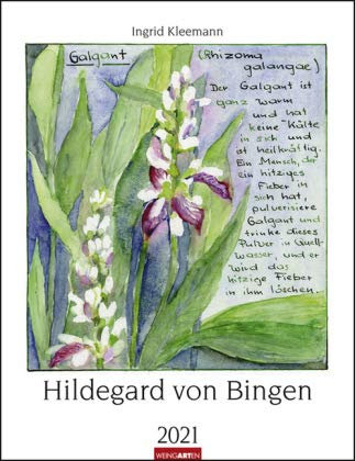 Hildegard von Bingen - Kalender 2021 - Weingarten-Verlag - Wandkalender mit bezaubernden Aquarellen - 29,8 cm x 38,8 cm