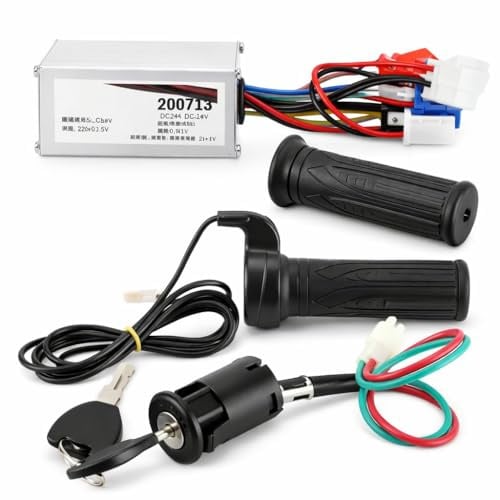 Alomejor Scooter Controller Set DC 24V 250W Motordrehzahlregler mit Gasdrehgriff für Elektrofahrrad