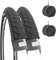 Ecovelò Neumáticos 2 Cubiertas de 26 x 1 3/8 (37-590) + cámaras de Aire, Adultos Unisex, Negro