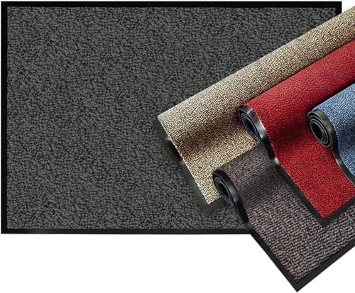 Zerbino Asciugapassi Antiscivolo Antinciampo Tessitura Morbida Retro Gommato Varie Misure 100% Made in Italy tappeto asciugapasso (90x120 cm, GRIGIO)