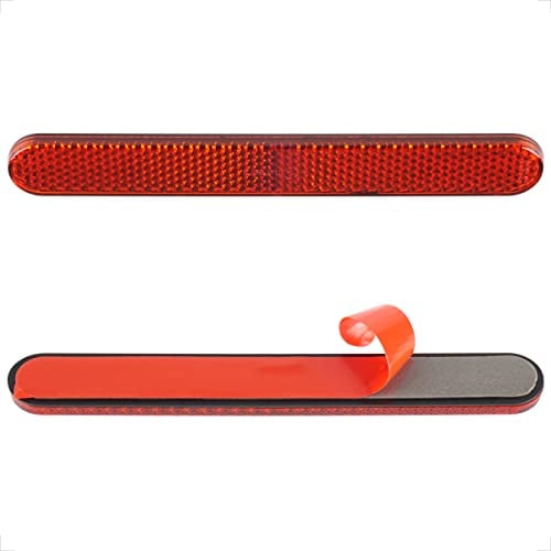 evermotor Reflektor Motorrad Hinten Rückstrahler, 2 Stück, e-geprüft E4, Roter Selbstklebend Rückstrahler für Moto Fahrrad ATV Scooter, Rot, 138mm
