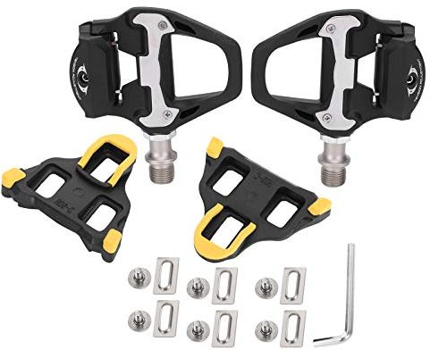 Pédales de Vélo Autobloquantes, Pédales à Crampons Universelles 9/16 po Autobloquantes pour Vélo Route 90x100mm/3,5x3,9po Adaptateur de Cales Doubles pour SPD-SL vélos VTT avec Cales
