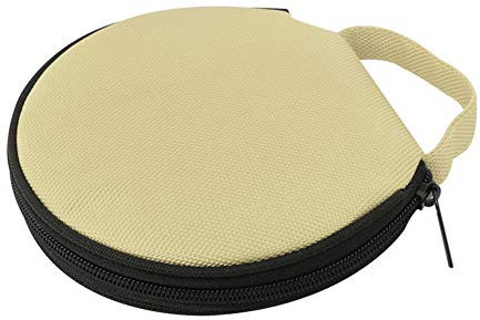 Uposao Tragbarer CD Player Tasche, 20 KapazitäT CD/DVD Aufbewahrungshülle Oxford Auto CD Schutz Hülle Etui Tasche DVD-Organizer CD Mappe CD Organizer CD Tasche für Autofahrten,Beige