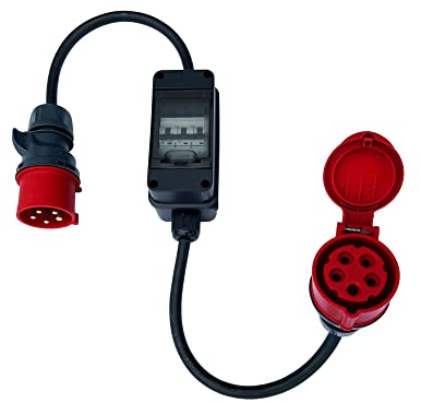 CEE Adapter Starkstrom 32A auf 16A mit C16A 3-poliger Absicherung H07RN-F Gummikabel