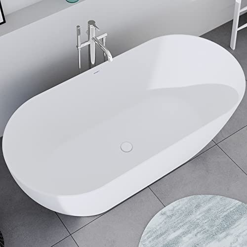 DURAVIT Freistehende Badewanne aus Acryl Standbadewanne DuraMuna in Weiß matt 150x75 cm Füllmenge: 233 l Acrylwanne inkl. Zubehör Wanne für 2 Personen Optimale Wärme Isolierung