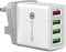 Fast Charger Plug USB Charger – Ultra Fast 4 Port Multi USB Plug Adaptor UK – 33W Quick Charge 3.0 Wall Charger Adapter Plug UK – Phone Charger Plug Fast Charging for iPhone, Samsung, iPad and more