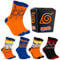 Naruto Lustige Socken für Männer & Teenager 5er Pack - Gr. 40-46, Anime Baumwollsocken mit Spaßmotiven