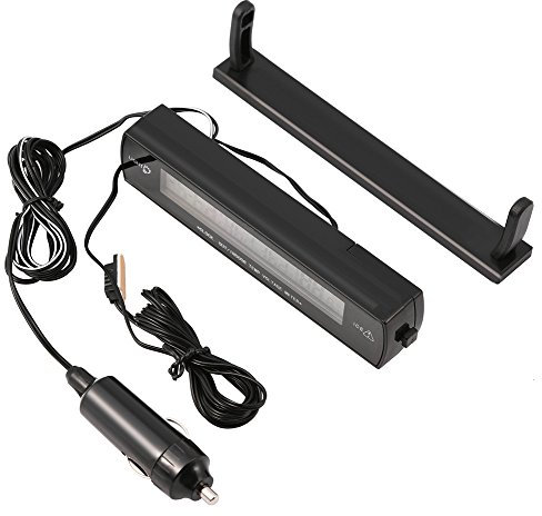 Orologio Digitale per Auto, Termometro Automatico Multifunzione Indicatore di Temperatura Voltmetro Display LCD Digitale, con Funzione di Allarme Antigelo