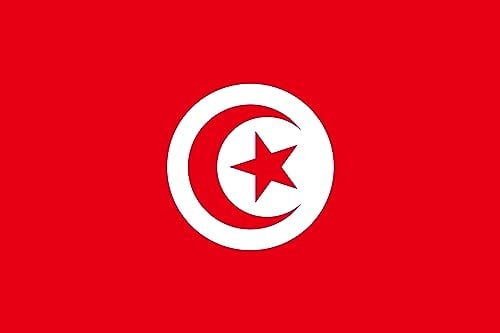 Drapeau de qualité supérieure - 90 x 150 cm/150 cm - 90 cm - En polyester avec œillets dorés - Durable et résistant aux intempéries (Tunisie)