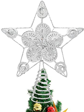 Baumspitze | Deko-Stern für Baum | Metallstern-Ornamente für Zuhause, Büro, Einkaufszentren, Hotels, Restaurants, Weihnachtsbaumspitzen, Dekoration