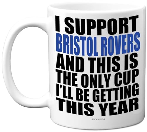 Lustige Fußball-Tasse, Geschenk für Bristol Rovers-Fans – Footy Only Tasse – Witz, Weihnachten, Geburtstag, Geschenk, Geschenke für Sohn, Vater, Bruder, Onkel, Kollegen, Freund, Cousin, 325 ml