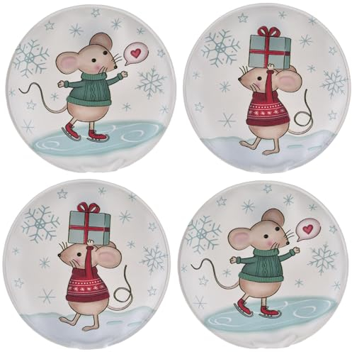 Wiederverwendbare 4 Stück Taschenwärmer Taschenofen Wärmekissen Handwärmer süße Wintermaus bis zu 55 Grad mehrfach nutzbar durch Aufkochen