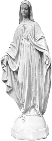 FABRIQ Heiligenfigur Madonna, Groß Jungfrau Maria Statue aus massivem Steinguss (63 cm Höhe, 16 kg) katholische Skulptur für Kirche, Garten & Haus, Religiöses Geschenk & Mutter Gottes Deko