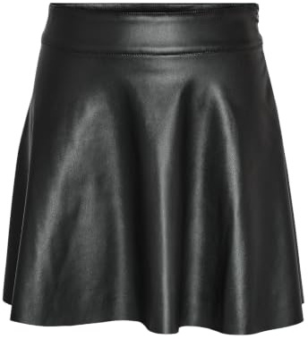NOISY MAY NMandy PU HW Flared Skirt WVN NOOS Frauen Kurzer Rock schwarz