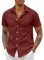 COOFANDY Men's Dress Shirts Short Sleeve Shirt Casual Shirt Slim Fit Shirts Formal Shirts Non Iron Shirts Summer Shirt Smart Shirts Plain Shirts for Men Wine Red XL