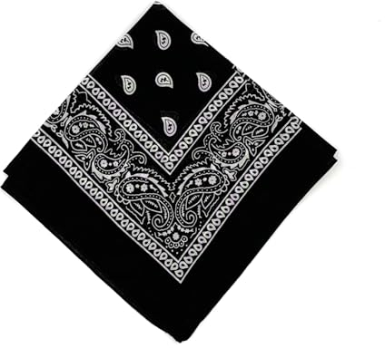 FASHION YOU WANT Schals & Tücher Bandana Halstuch Bikertuch Nickituch Kopftuch Baumwolle Mundschutz Piratentuch ideal für Karneval Fasching Karnevalskostüm (schwarz)