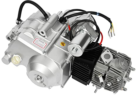 125cc 4-Takt-Motor, Einzylinder Pocket Bike Motoren, Dirtbike Motor 3 Gänge + 1 Rückwärtsgang mit Luftgekühlt CDI Zündung Elektrischer Start…