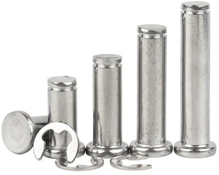 2/5 pezzi in acciaio inossidabile 304 a testa piatta con perno scanalato albero anello elastico perno posizionamento perno cilindrico rotolamento M3 M4 M5 M6 M8 Viti di fissaggio(Size:M4 (5Pcs),Color: