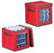 Relaxdays Scatola per Palline di Natale, Set 2 Borse Porta Palle Natalizie a 64 Scomparti, 33x32x32 cm, Rosso Verde, Carta, HLP 52x45x40 cm